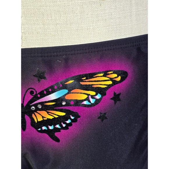 Y2K Black Pink Cutout Swimsuit One Piece Punk Grunge Tattoo Art Beach Sexy Edgy - Picture 9 of 16